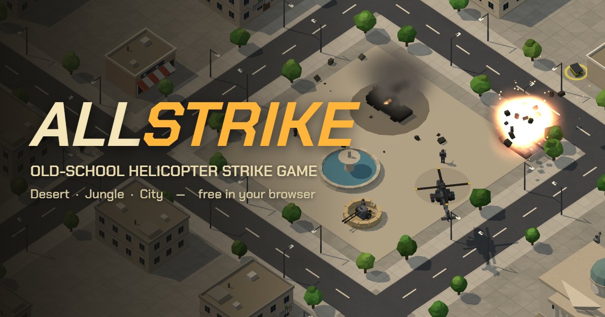 ALLSTRIKE의 도시 거리에서 싸우는 공격 헬리콥터